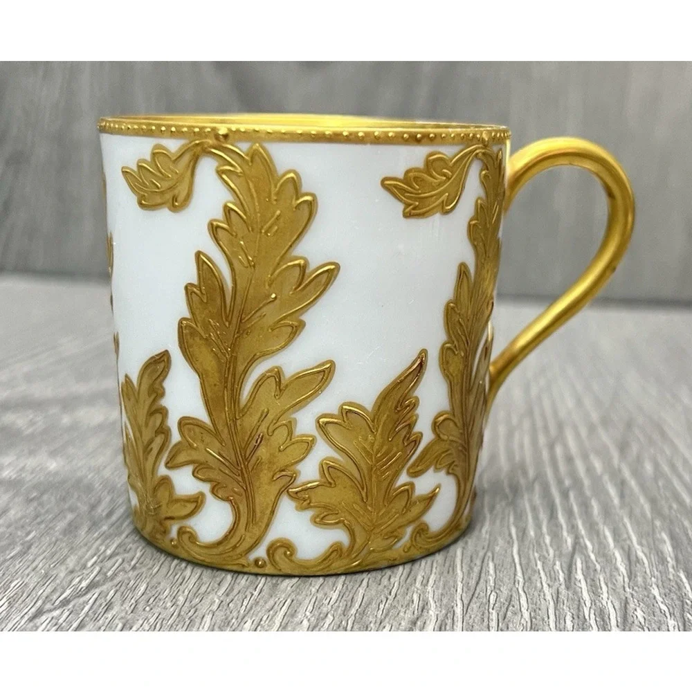 Limoges France Raphael Weill & Co San Francisco Gold Leaves Teacup & Saucer READ